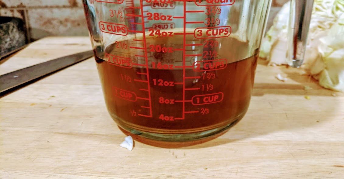 first strained mushroom broth